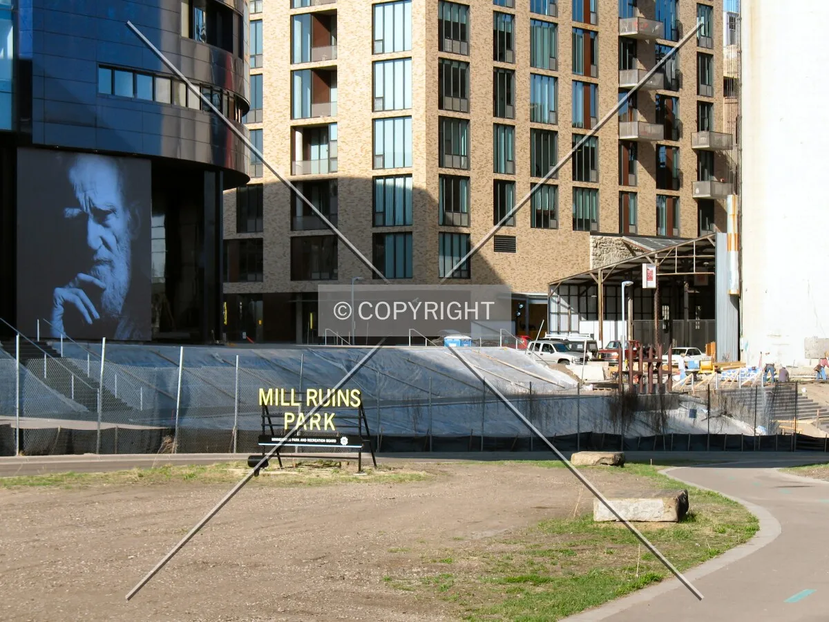 Working on the West River Parkway plaza