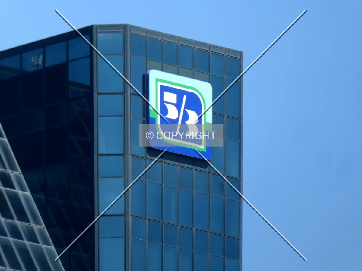 Eastern facade detail and signage