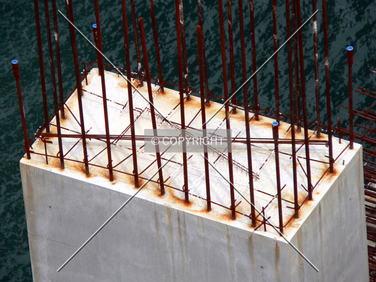Rebar sticking out from a concrete column