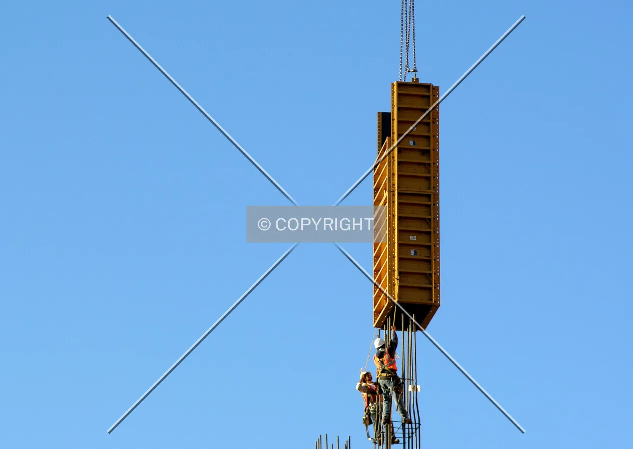 Placing a concrete mold into place