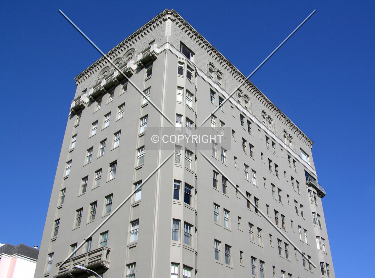 Looking up the southeast corner