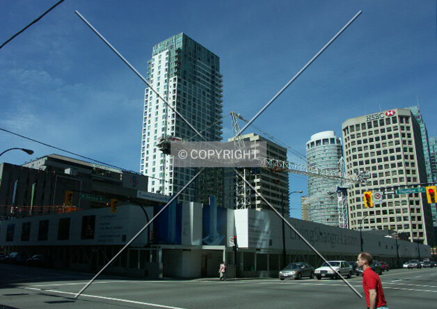 Construction site the length of Georgia Street