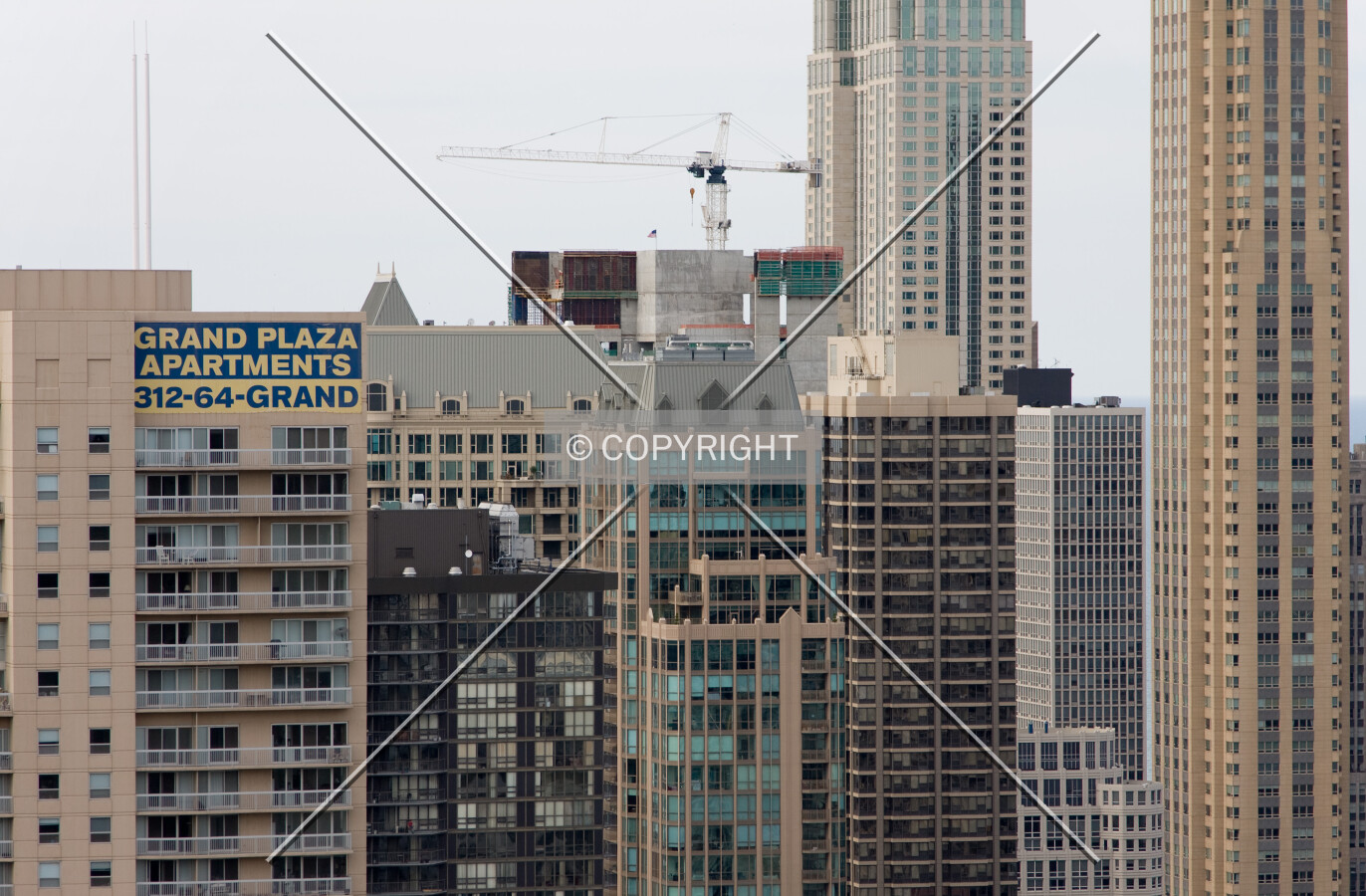 Top of the structure viewed from the west tower of Marina City
