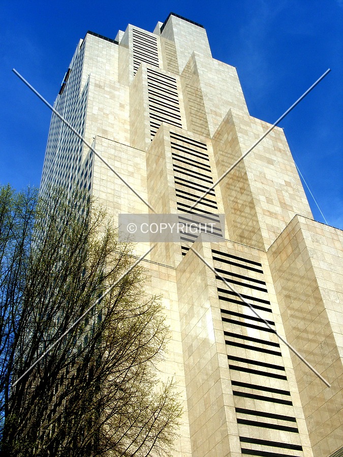 Looking up from Peachtree Center Avenue