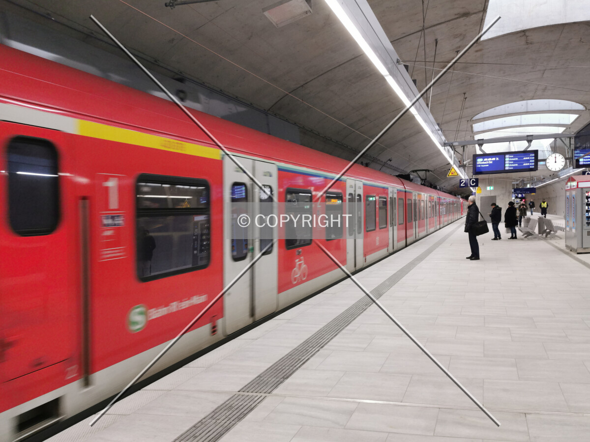 S-Bahn in the metro station at Gateway Gardens