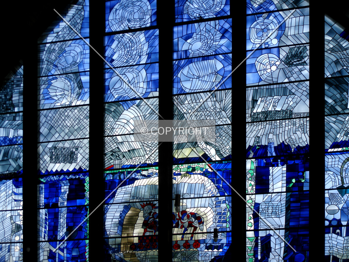 Stained glass in the east wall