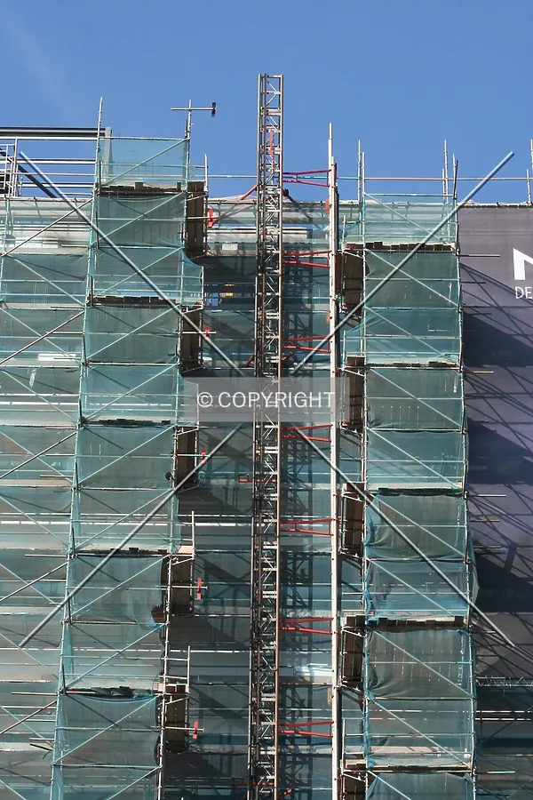 View of the construction works elevator