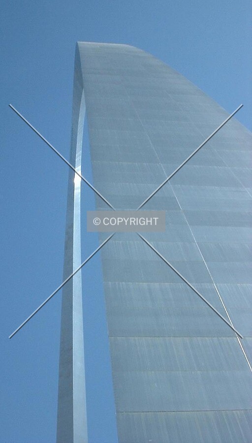 View up the south side of the Arch