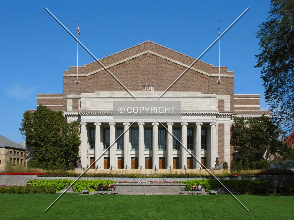 Full front elevation from Northrop Mall