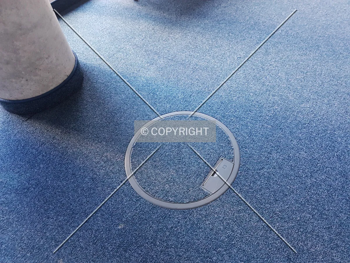 Cable outlet on a floor