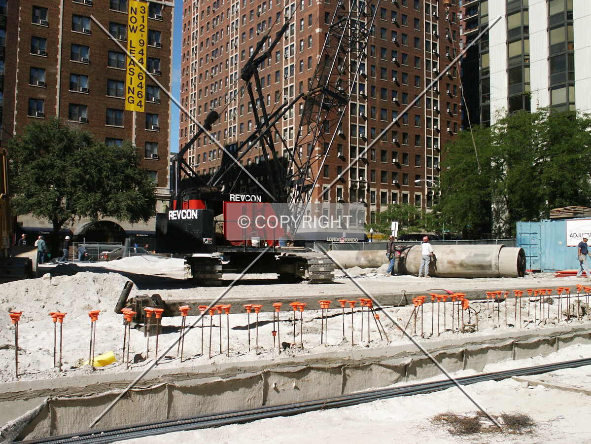 View from the southeast at the end of caisson work