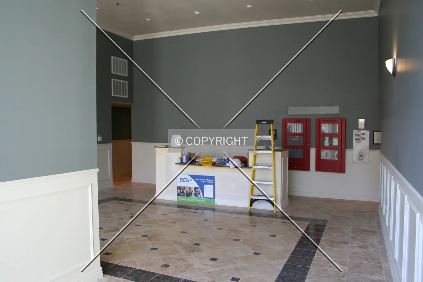 Reception desk in the lobby