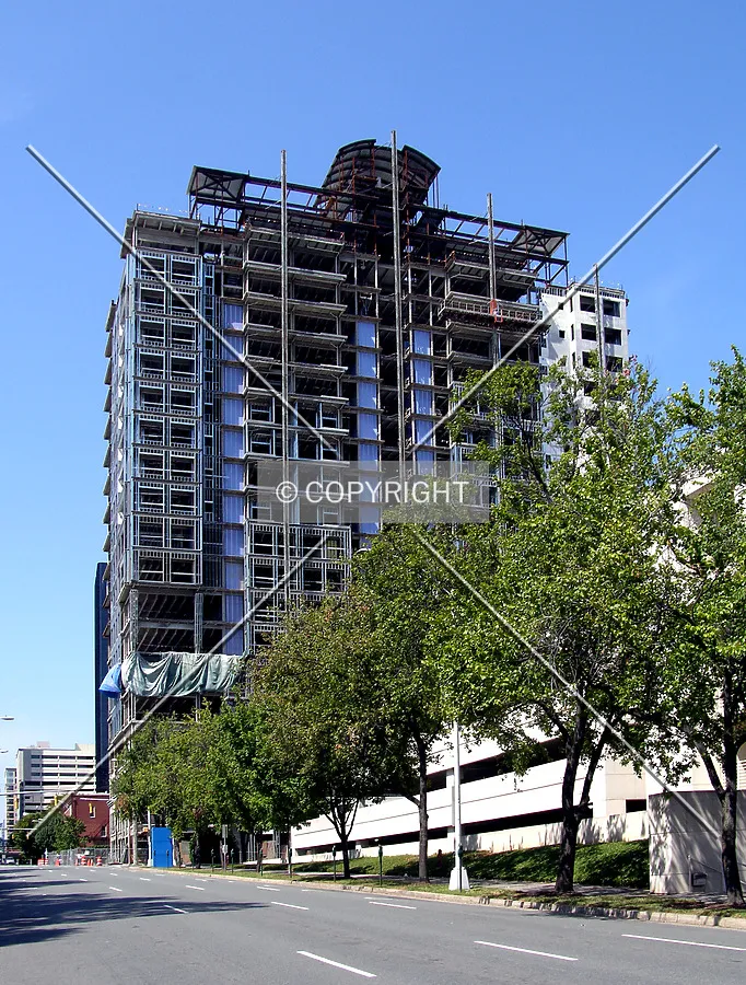 From the southeast along East 3rd Street