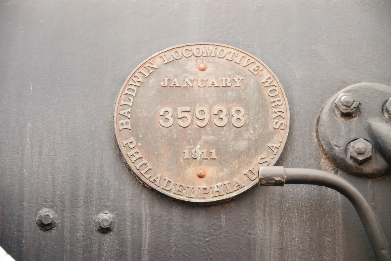Vintage steam locomotive on display