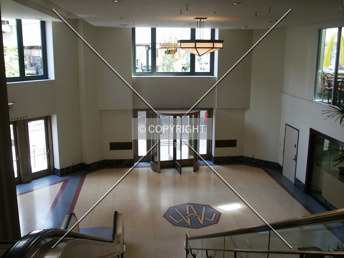 Northeast entrance seen from the 2nd floor