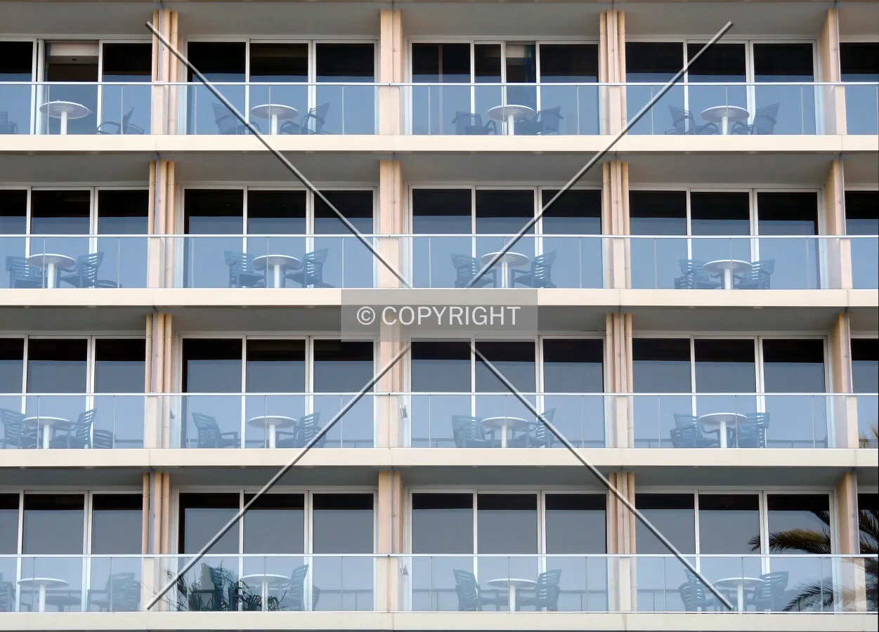 Detail of the balconies on the southeast facade