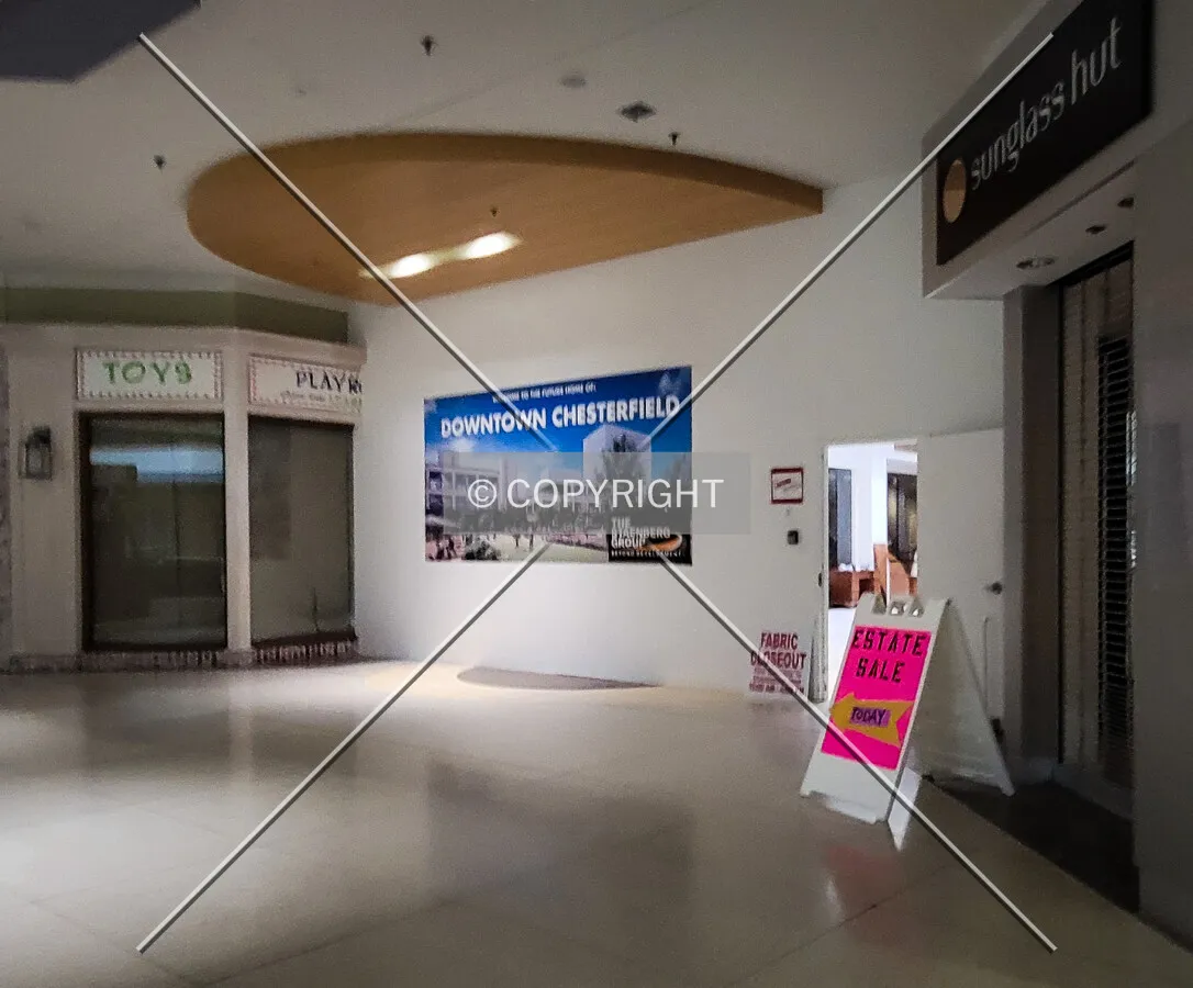 The former Dillard's wing is blocked-off; October 28, 2023