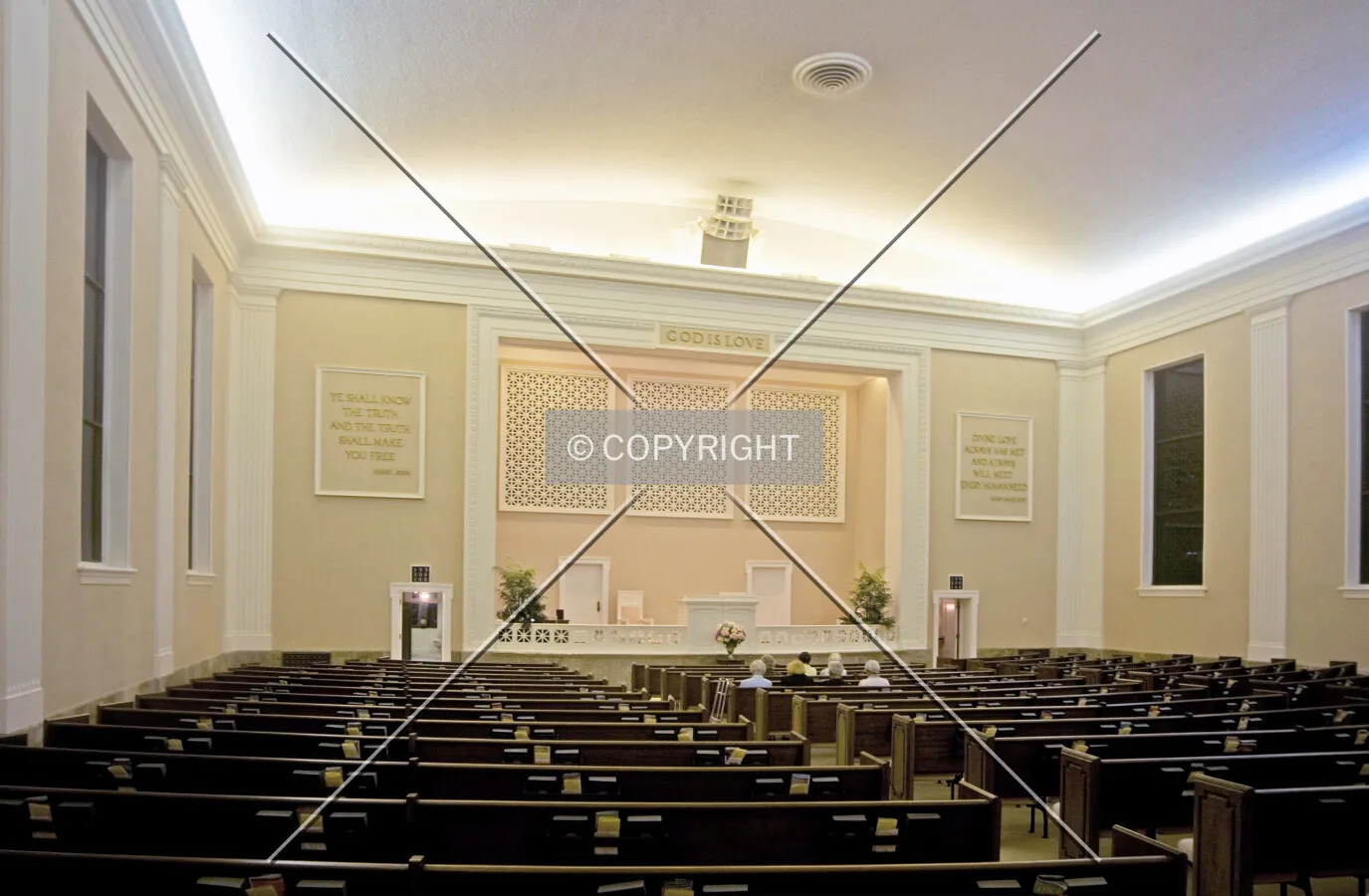 View of the altar from the back of the church
