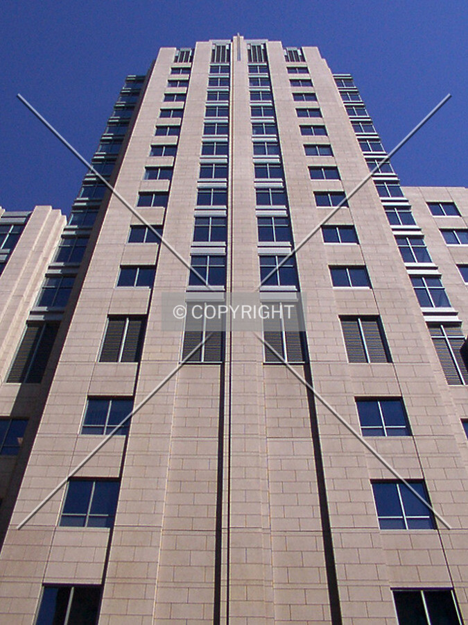 Looking up the south façade of the southeast wing