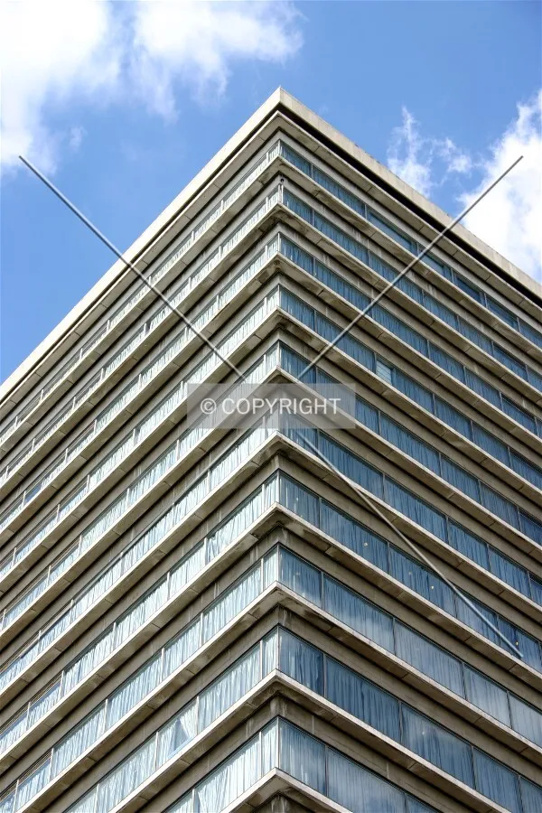Looking up at the corner