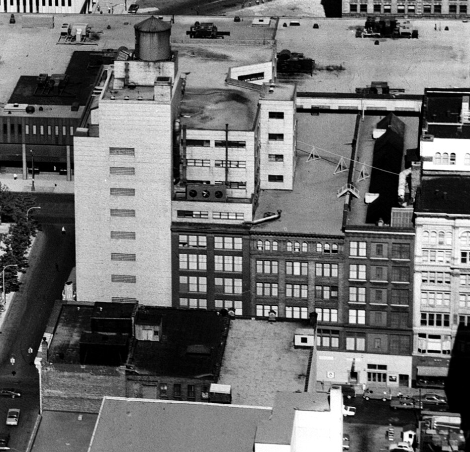 Vintage view from the east showing incremental additions