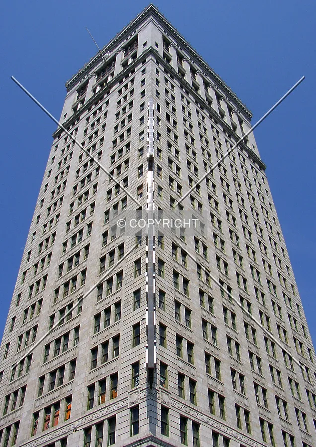 Looking up the southeast corner