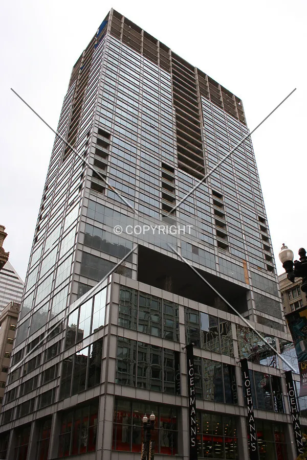 Looking up from the northwest
