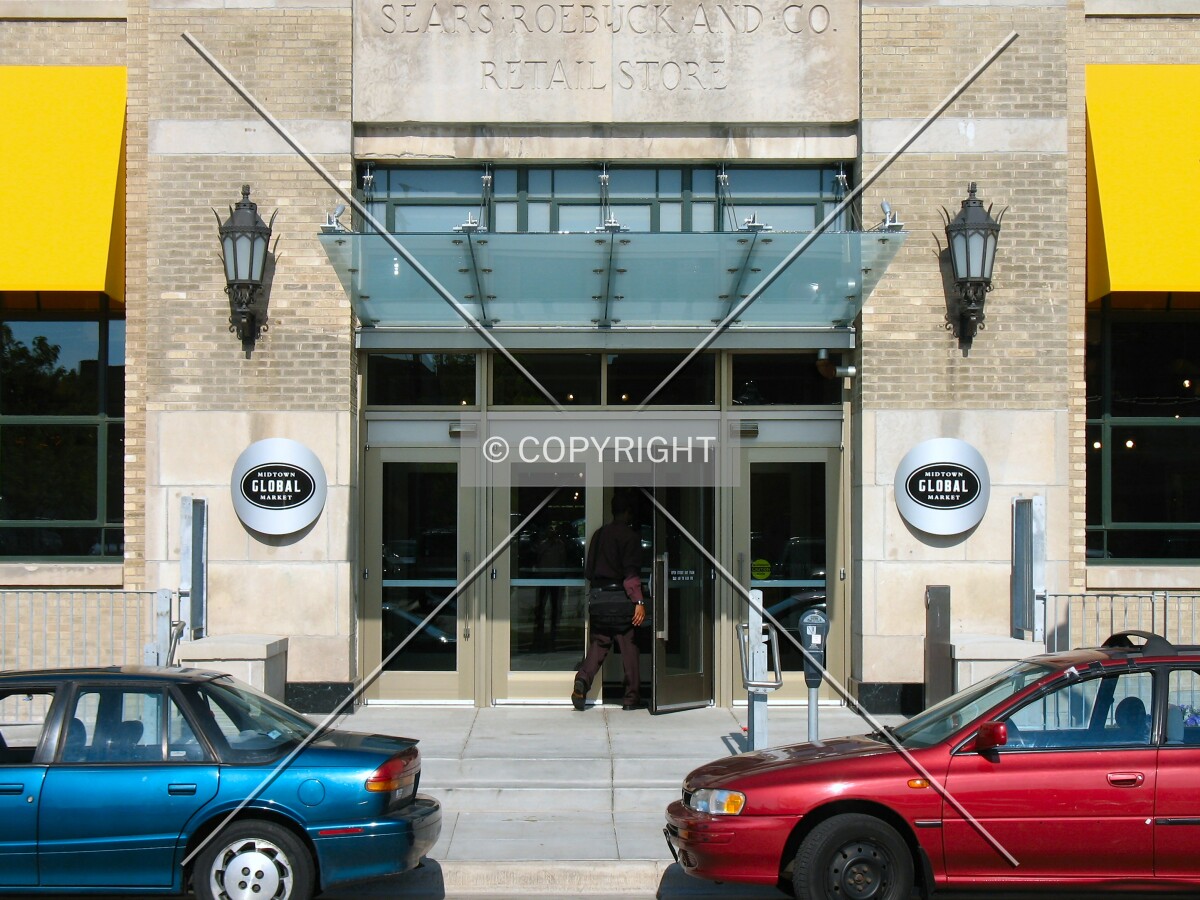 Entrance to the Midtown Global Market, and former Sears Department Store entrance