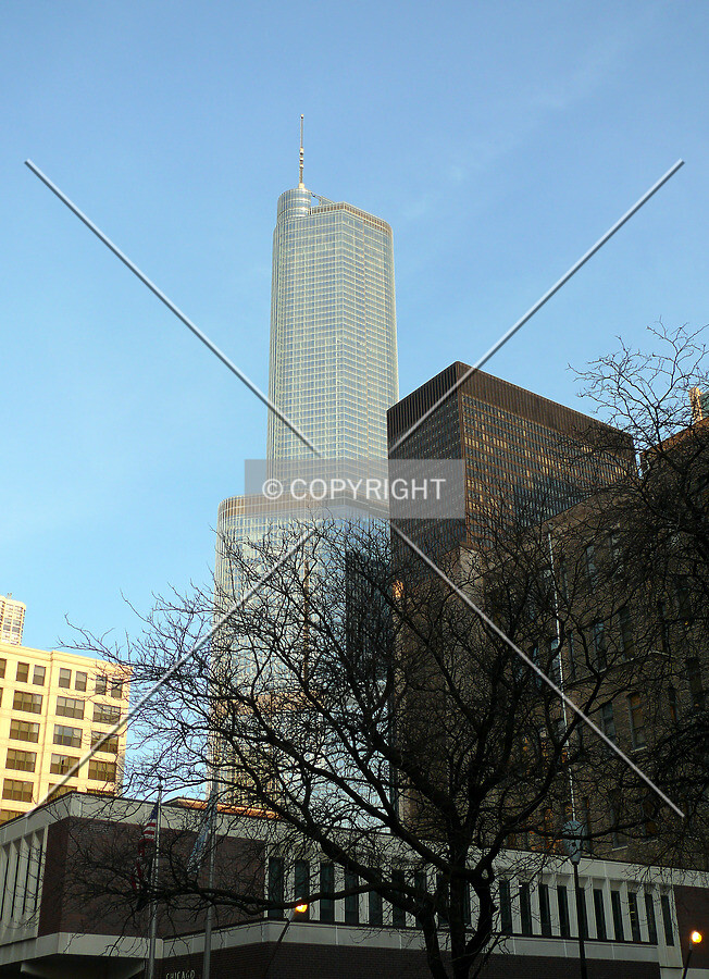 View to the southeast from Illinois Street at Clark Street