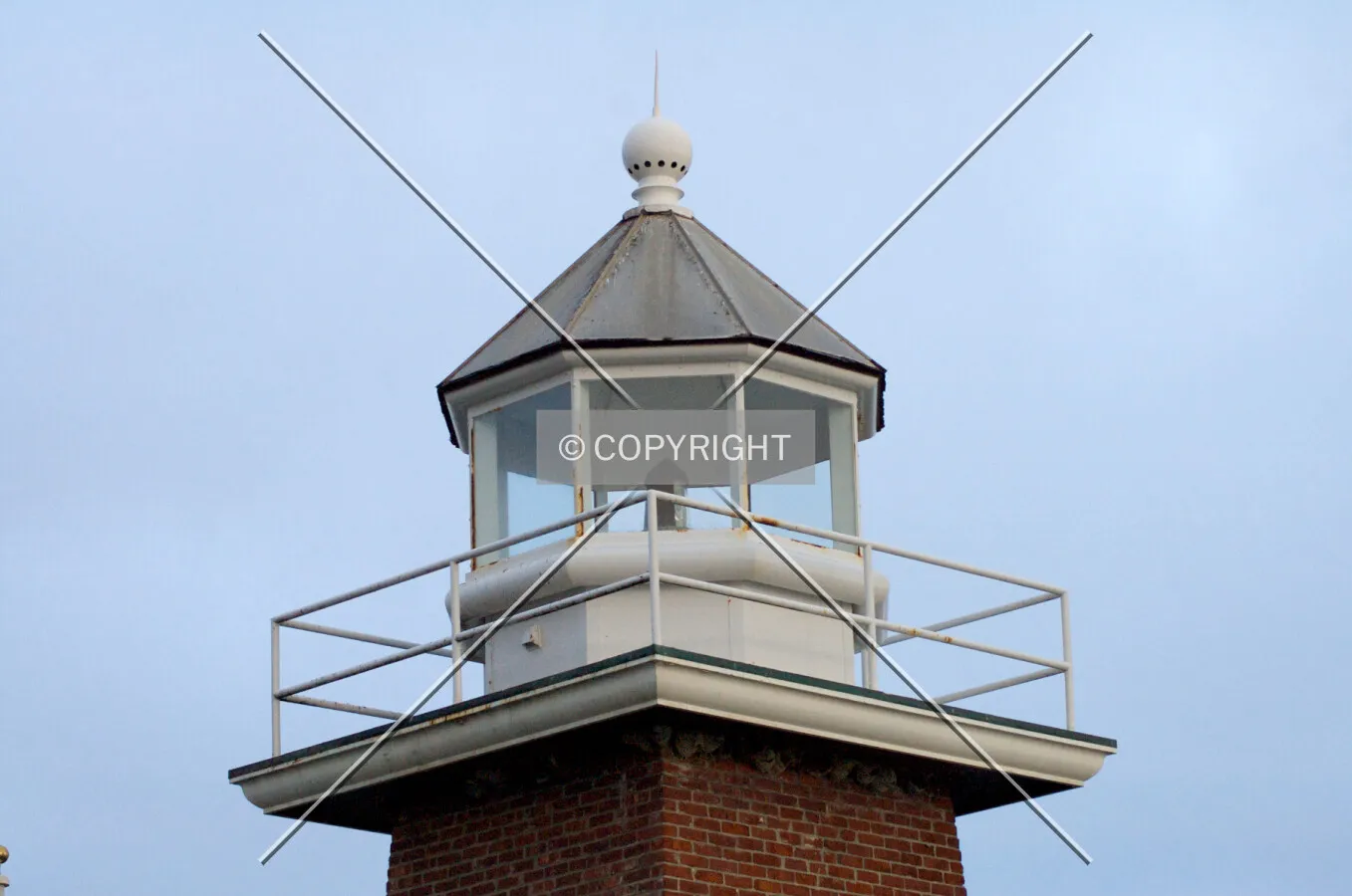 Looking at the top of the lighthouse tower