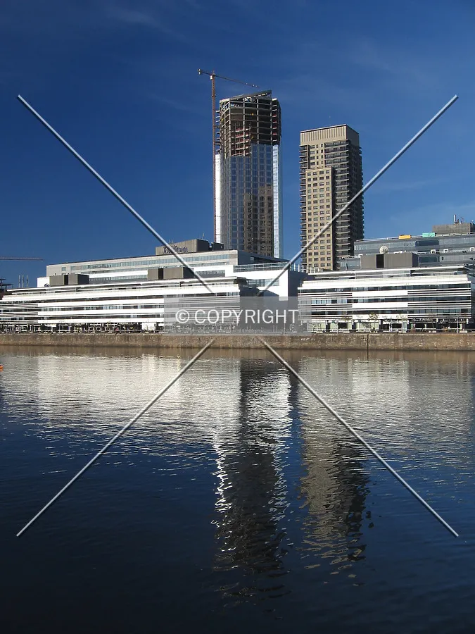 The facade rising at different rates