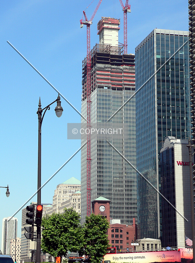View to the northwest from Wacker Place at Wabash Avenue