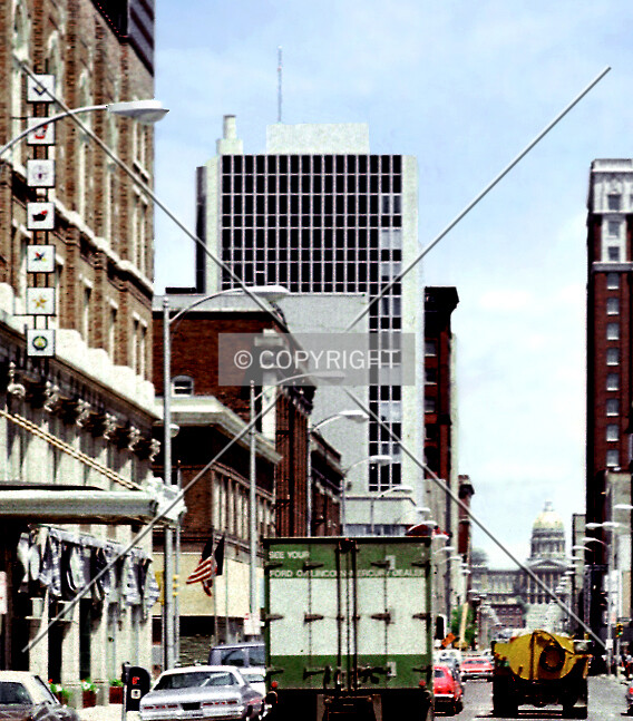 View from the west along Locust Street