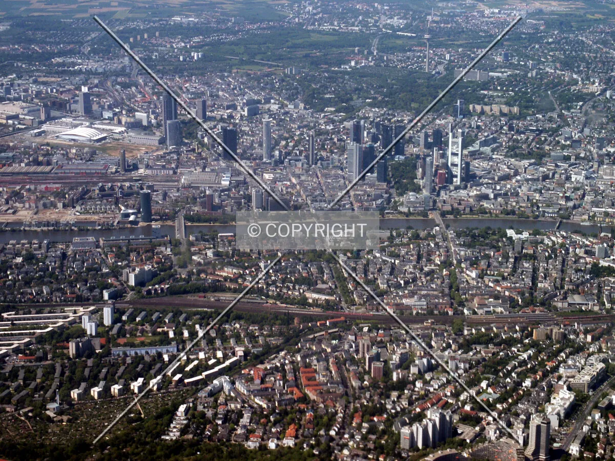 Aerial view looking north