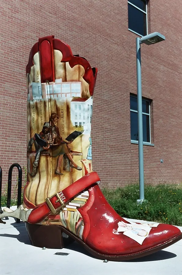Cowboy boot sculpture
