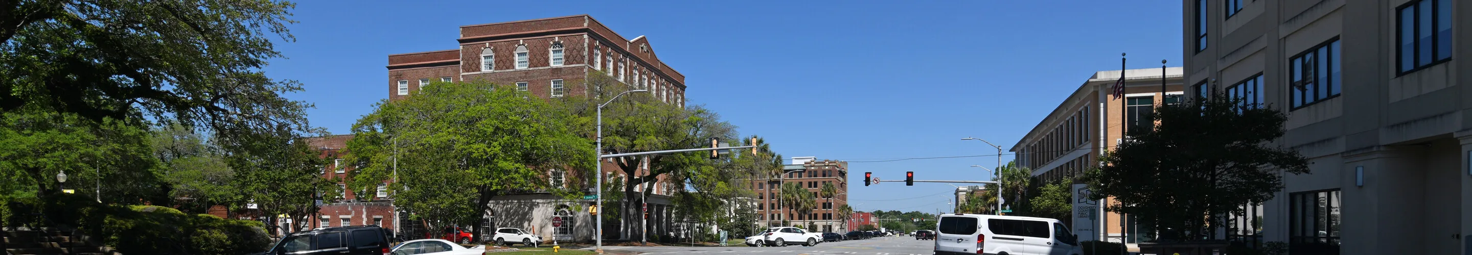 View from the west along Pine Avenue