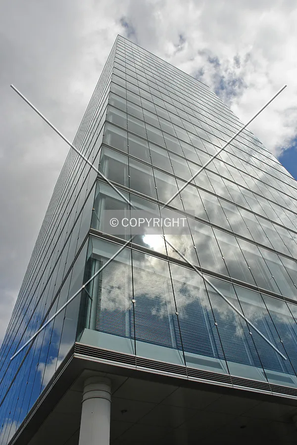 Looking along the facade