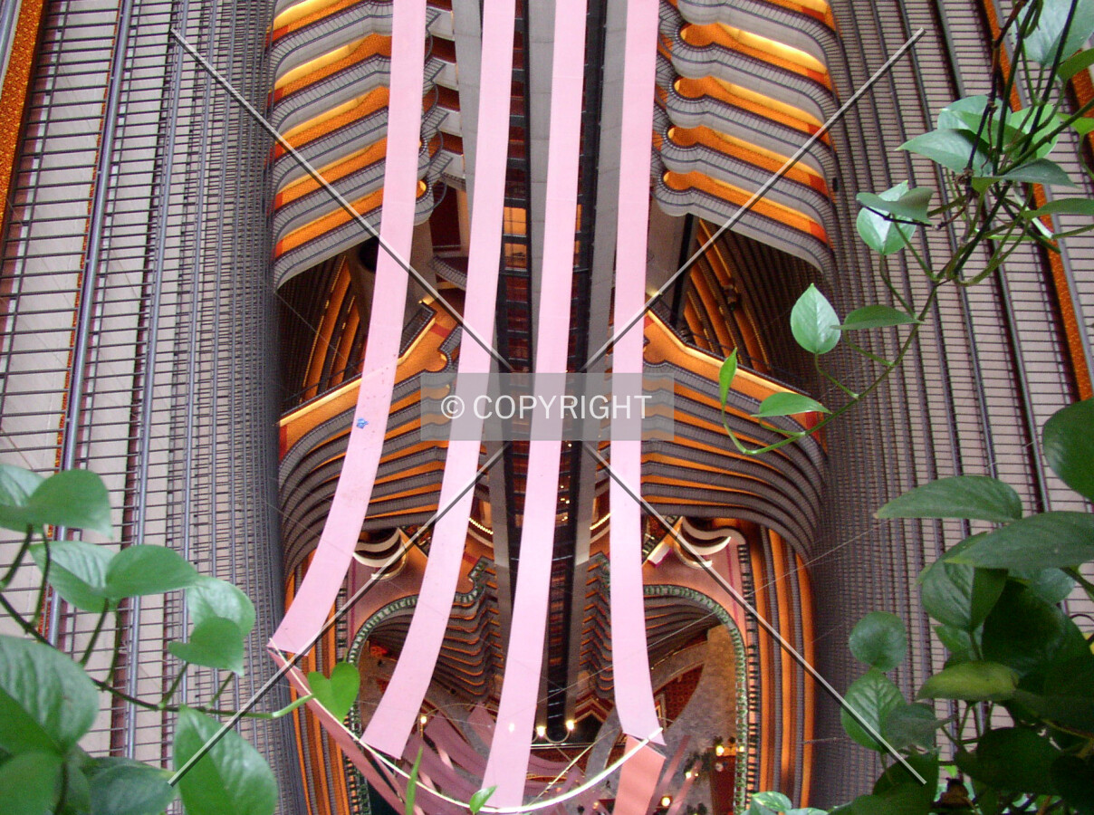 Looking down the atrium from the 41st floor