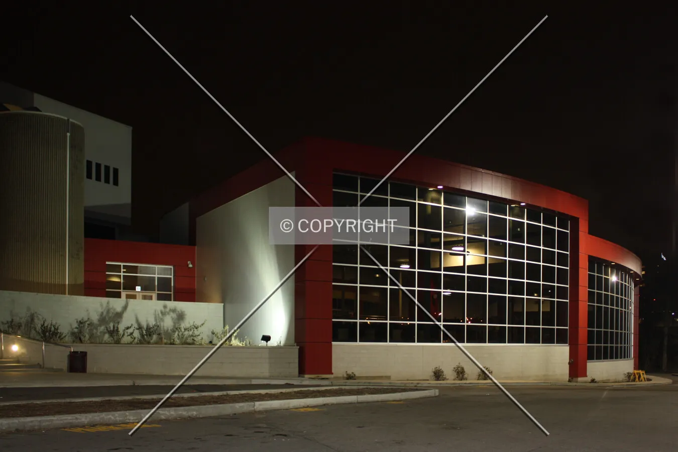 View from the northeast at night; December 20, 2014