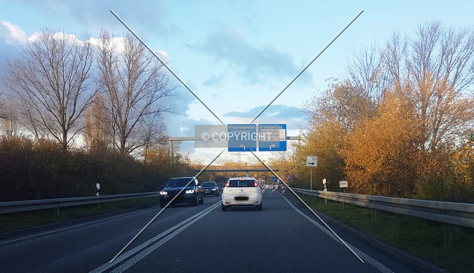 Autobahn exit at Niederrad