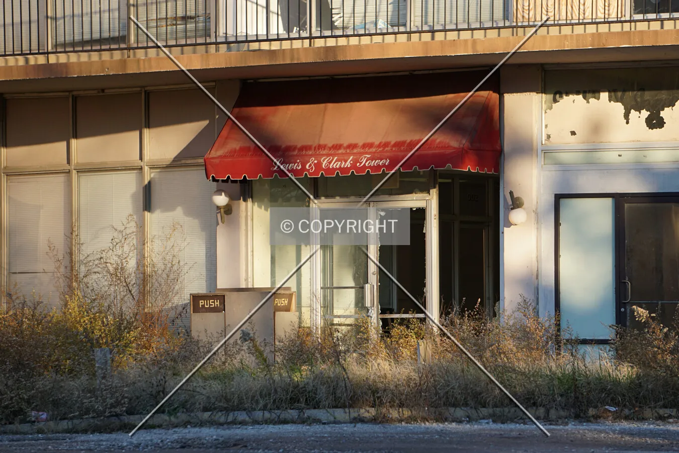 First floor entrance on the west side; December 4, 2015