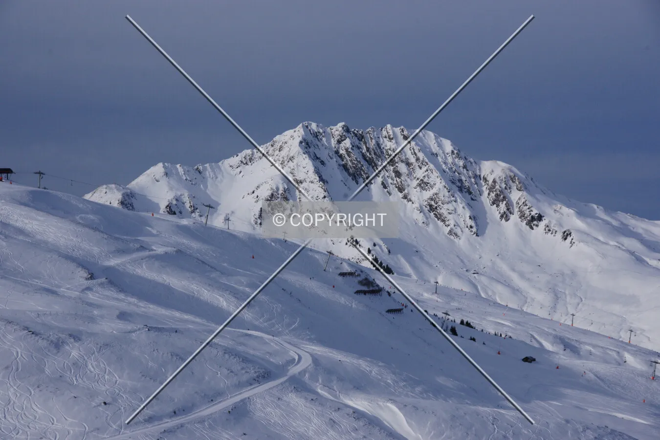 Snow-covered mountains in the austrian Alps
