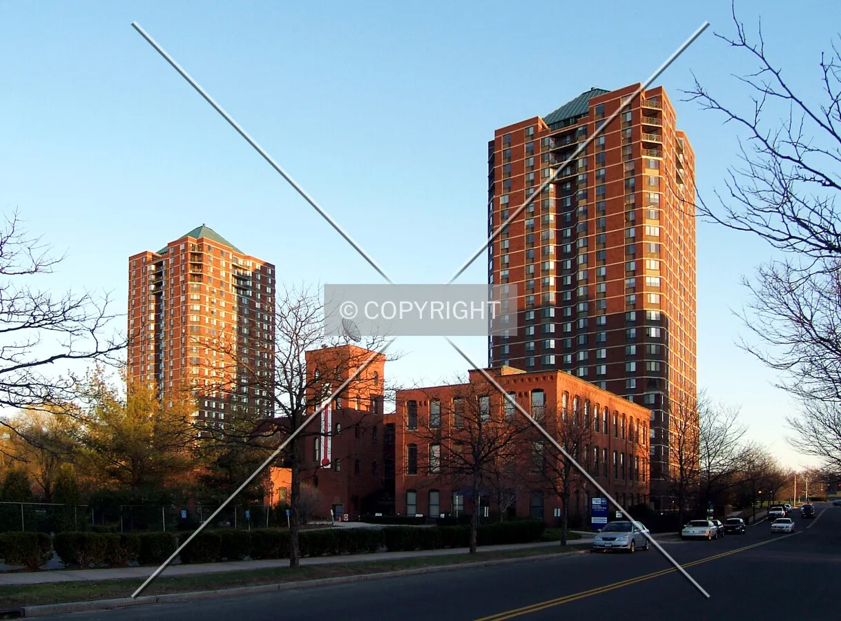 View from the northwest across Laurel Street