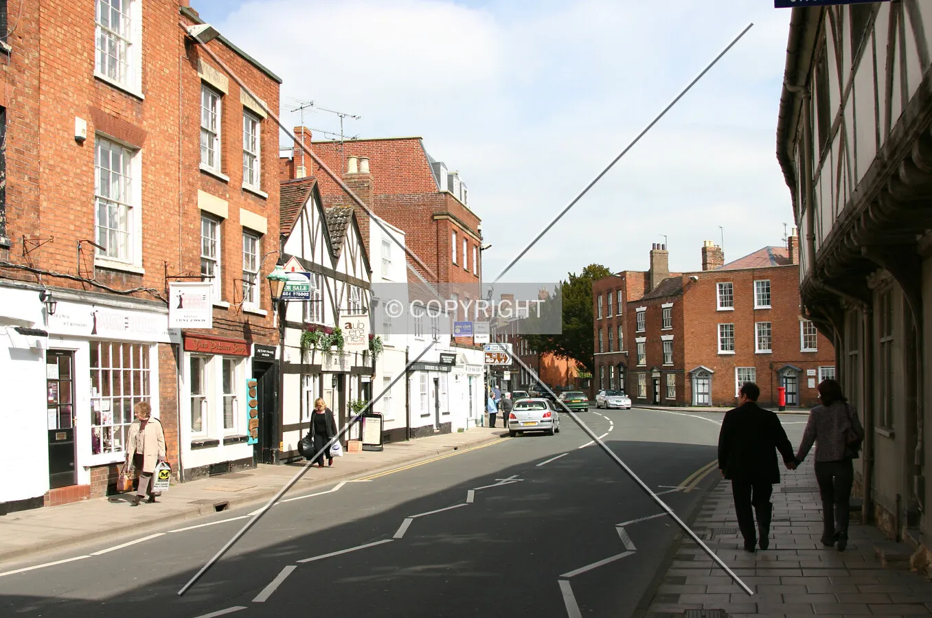 View along a city centre street