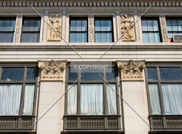 Facade detail along Liberty Street