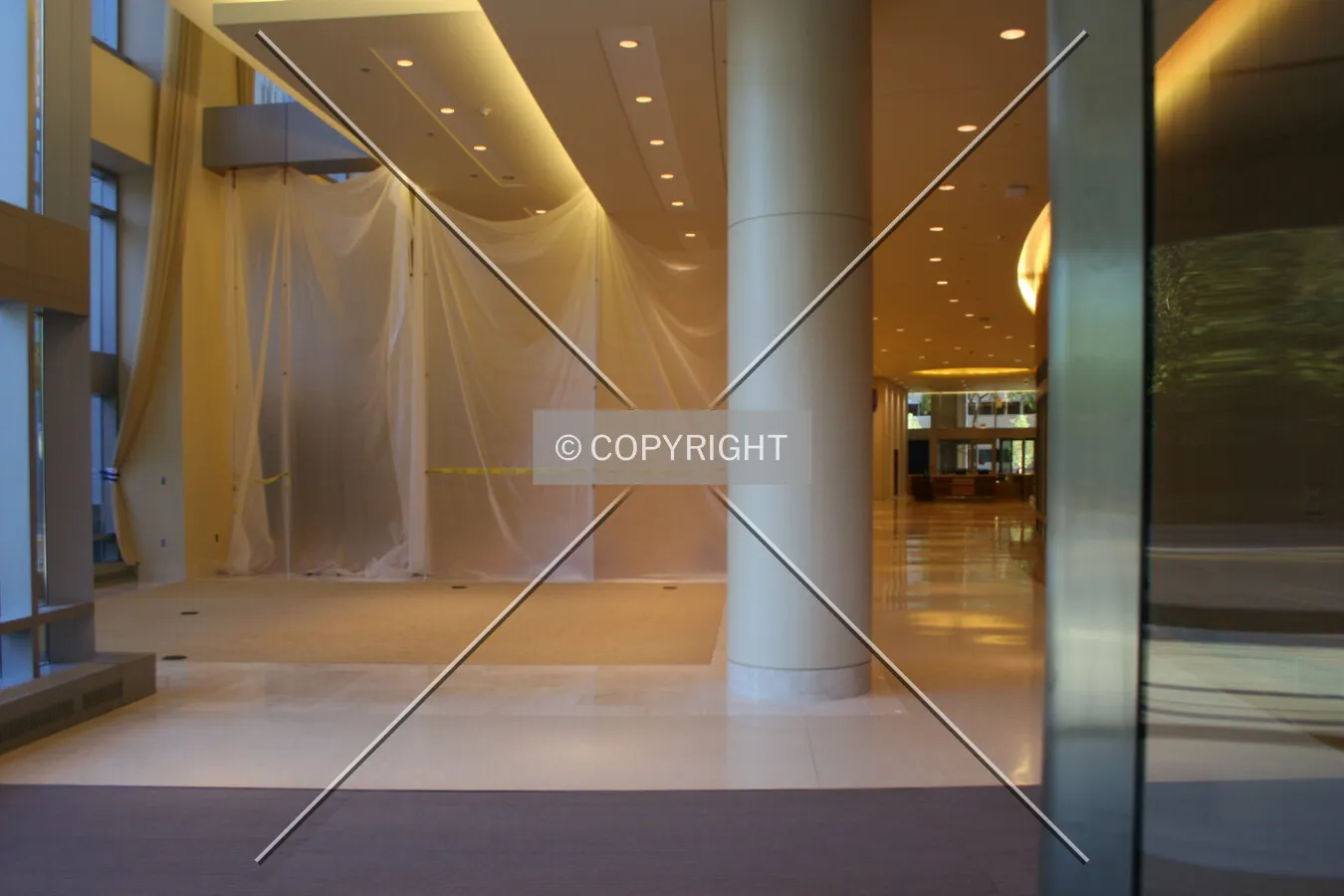 Looking into the lobby from the north entrance