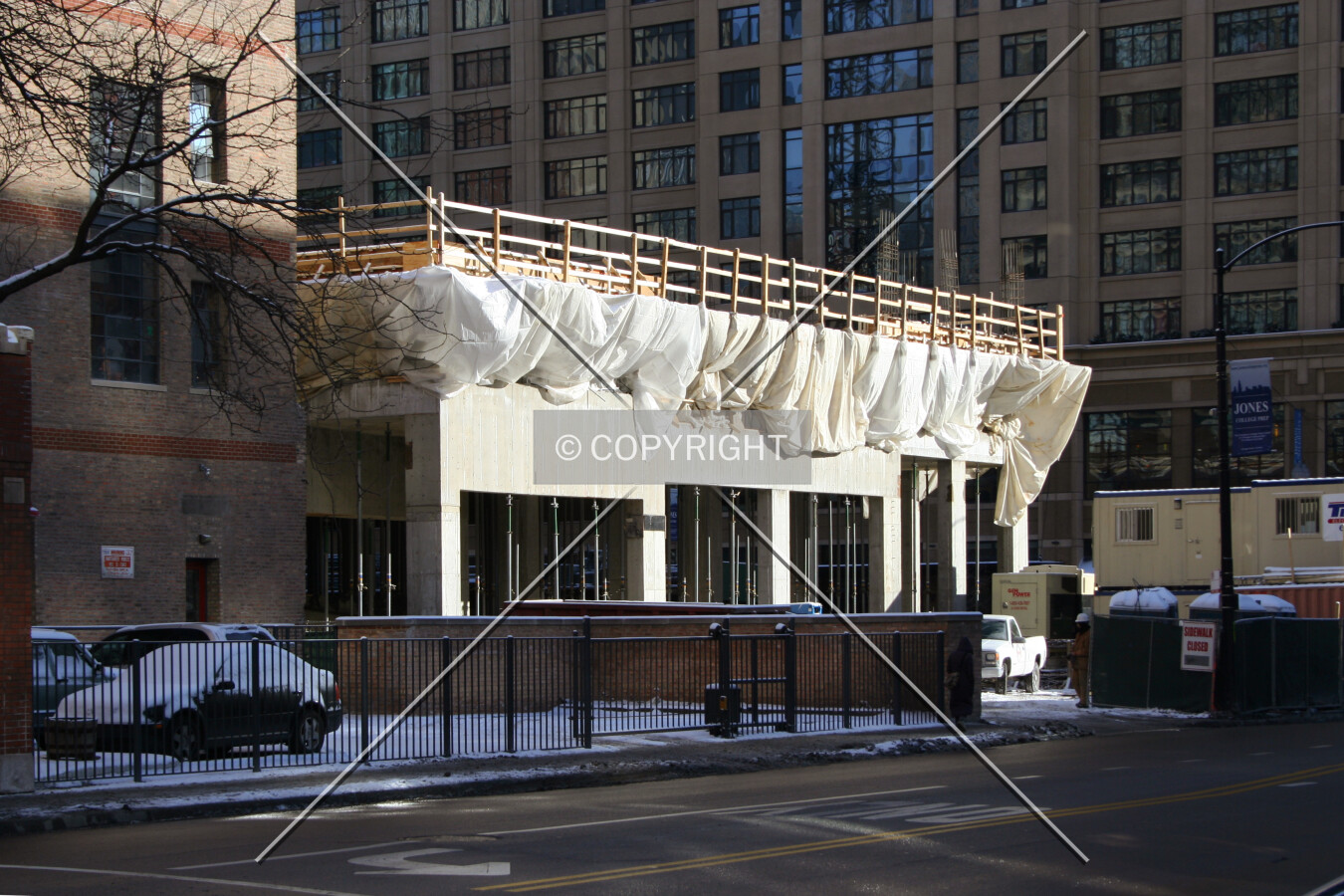 South end of the structure from across Harrison Street