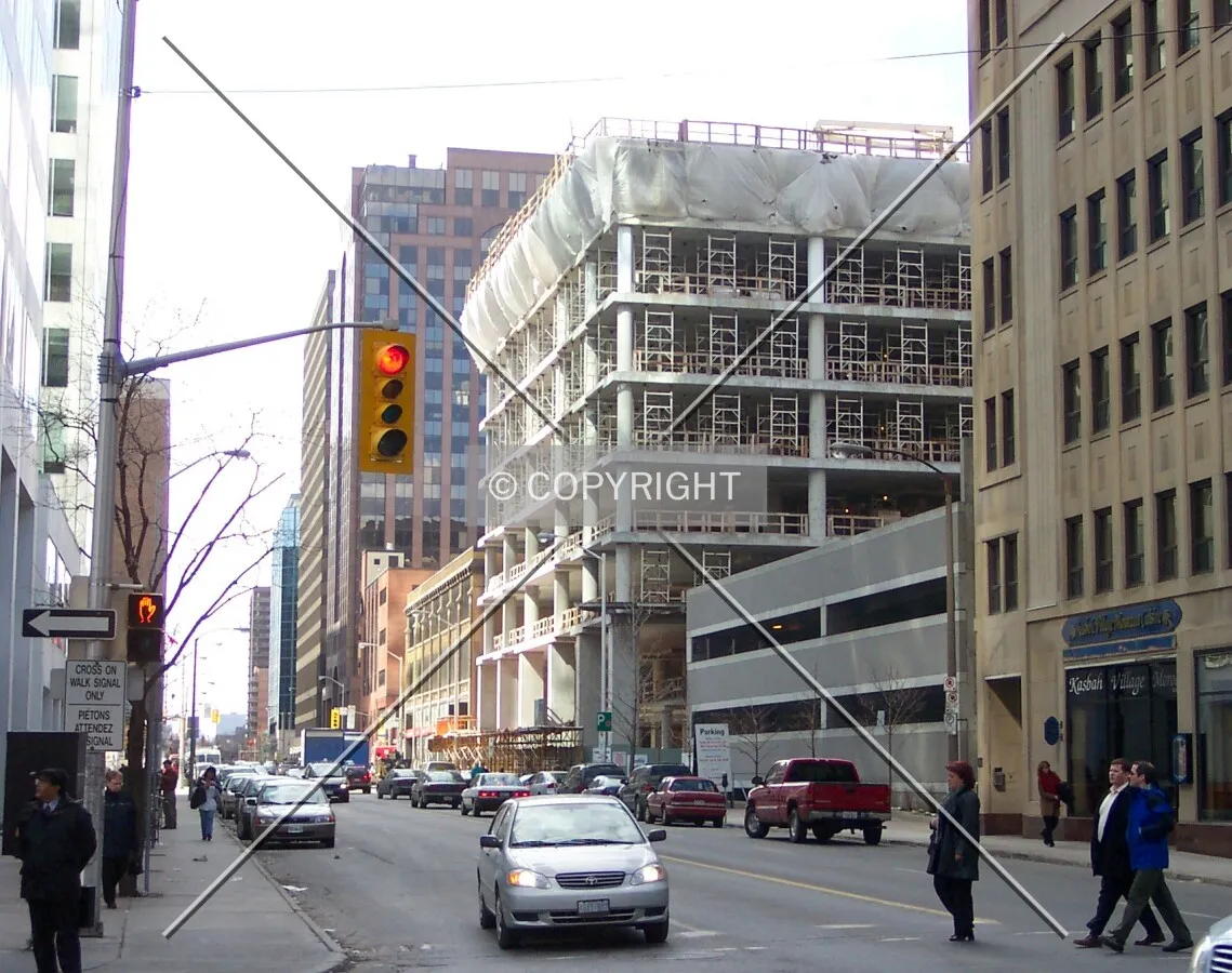 View facing west, at the corner of Laurier Avenue West and Bank Street