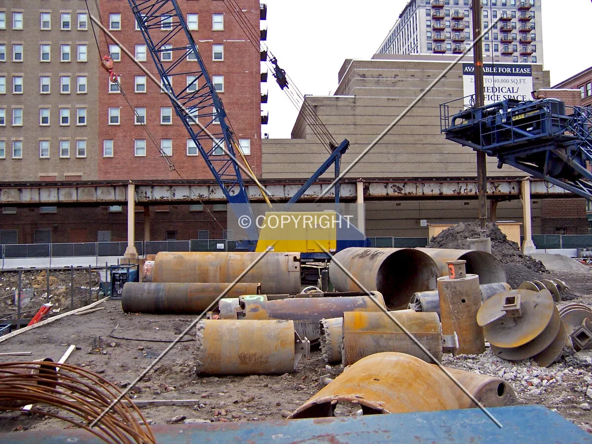 Looking east across the site from State Street