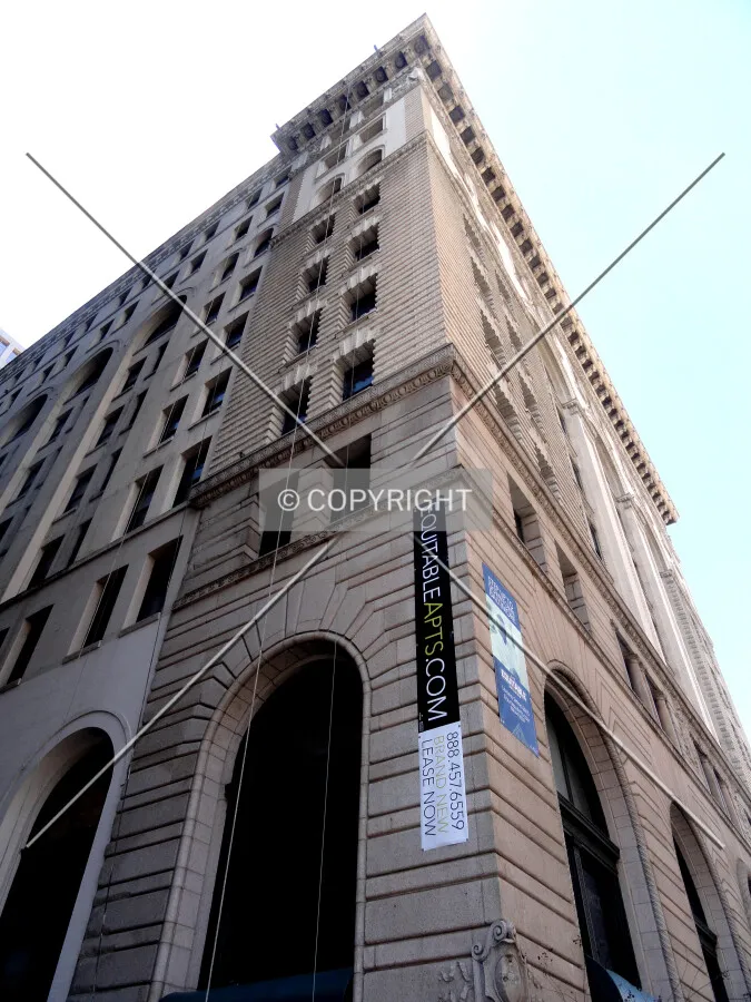 Looking up the southeast corner